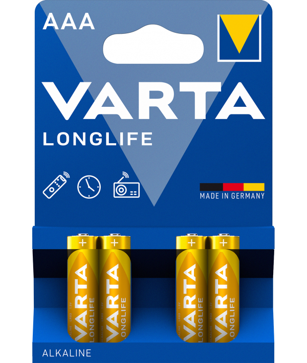 Varta Longlife Power Batteries 4903, AAA/ LR03 / 1.5V, Set 4 pcs, Alkaline (EU Blister)