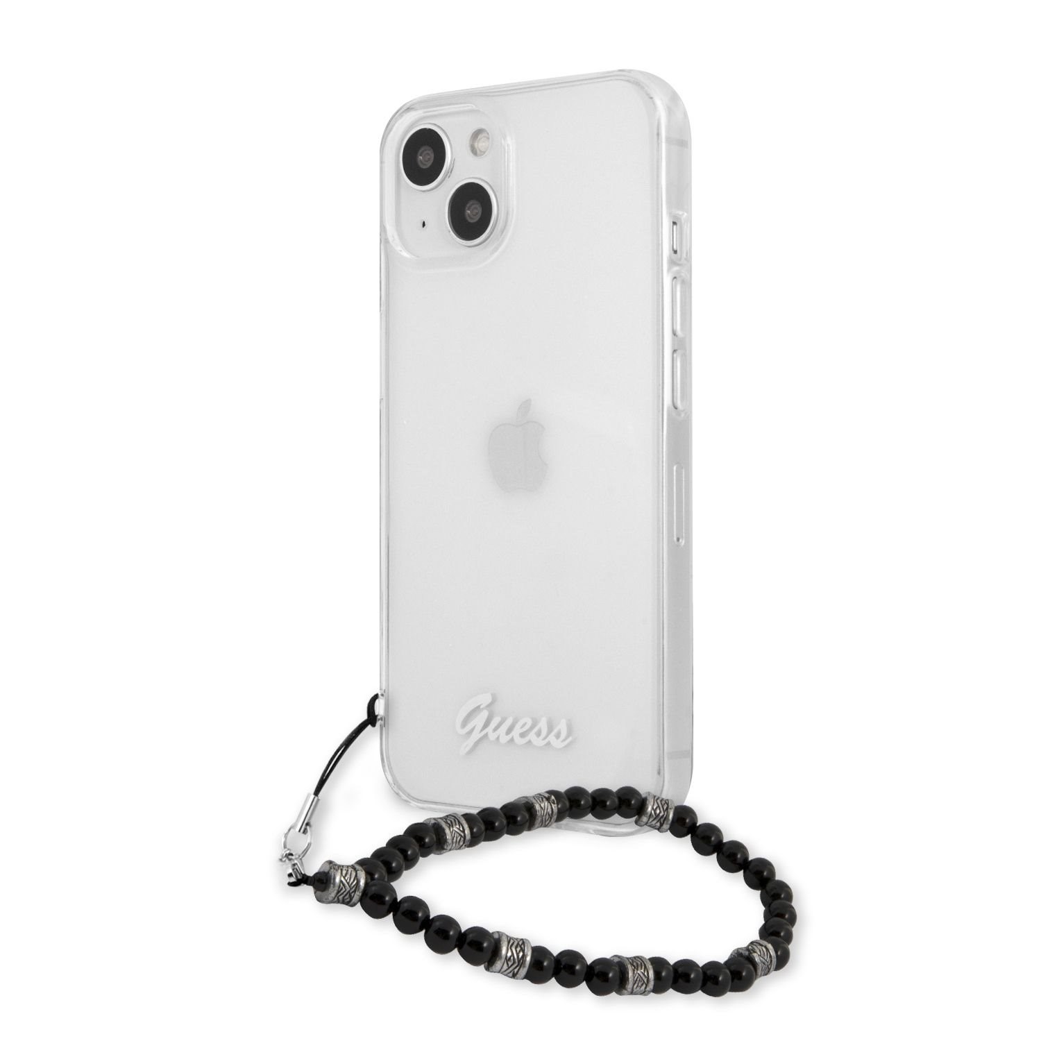 TPU Cover Guess Script and Black Pearls for Apple iPhone 13 mini Transparent GUHCP13SKPSBK (EU Blister)