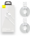 Baseus USB Data Cable USB Type-C, Power Delivery, Quick Charge, 40W, 5A, 1.5 m, Set of 2 pcs, TZCATZJ-02, White (EU Blister)