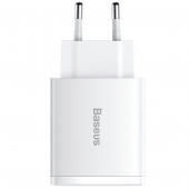 Wall Charger Baseus Compact, 30W, 3A, 1 x USB-C - 2 x USB-A, White CCXJ-E02 