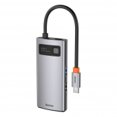 USB-C Hub Baseus Metal Gleam, 2 x USB-A - 1 x USB-C - HDMI, Grey CAHUB-CY0G 