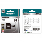 Memory Card MicroSDHC Kingmax with Adapter, 64Gb, Class 10 / UHS-1 U1 KM64GMCSDUHSP1A (EU Blister)