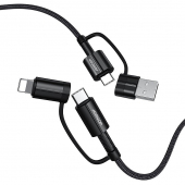 Multifunctional Data Cable USB Type-C / USB - USB Type-C / Lightning Joyroom S-1830G3, 1.8 m, 60 W, Black (EU Blister)