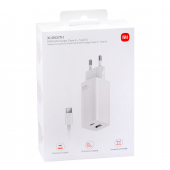 Xiaomi Mi Travel Charger (Type-A + Type-C) 65W GaN Tech with Cable White BHR5515GL (EU Blister)