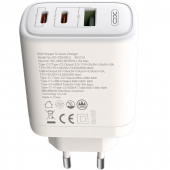 XO Design Travel Charger CE04A, GaN, 65W, Quick Charge, White (EU Blister)