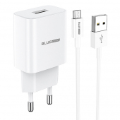 Wall Charger BLUE Power BMBA52A Gamble, 10.5W With MicroUSB Cable White (EU Blister)