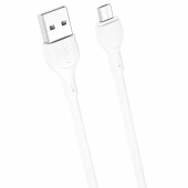 XO Design Cable, USB To MicroUSB NB200, 1M, 2.1A White (EU Blister)