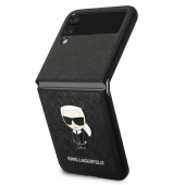 Leather Cover Karl Lagerfeld Saffiano Ikonik for Samsung Galaxy Z Flip4 Black KLHCZF4IKMSBK (EU Blister)