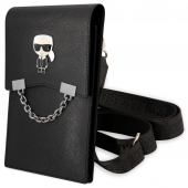 Leather Karl Lagerfeld Saffiano Metal Ikonik Wallet Phone Bag Black KLWBSAIPCK (EU Blister)