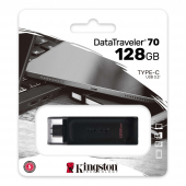 External Memory Kingston DT70, 128Gb, USB-C, Black (EU Blister)