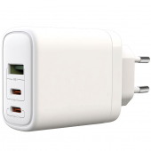 Wall Charger BLUE Power 65W, 1x USB / 2x Type-C with Type-C Cable White BPCE04 (EU Blister)