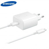 Wall Charger Samsung TA845, 45W, 1x Type-C with Type-C Cable White (Bulk)
