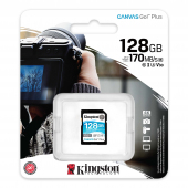 SDXC Memory Card Kingston Canvas Go Plus 128Gb, C10 UHS-I U3 V30, SDG3/128GB (EU Blister)
