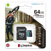 MicroSDXC Memory Card Kingston Canvas Go Plus 128Gb, C10 UHS-I U3 V30, SDCG3/64GB (EU Blister)