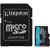microSDXC Memory Card Kingston Canvas Go Plus with Adapter, 256Gb, Class 10 / UHS-1 U3 SDCG3/256GB