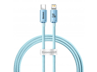 USB-C to Lightning Cable Baseus Crystal Shine Series, 20W, 2.4A, 1.2m, Blue CAJY001303 