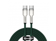 USB-C to USB-C Cable Baseus Cafule Series Metal, 100W, 5A, 2m, Green CATJK-D06 