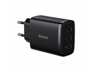 Wall Charger Baseus Compact, 17W, 2.1A, 3 x USB-A, Black CCXJ020101 