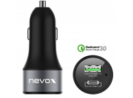 Nevox Car Charger USB to USB Type-C, Black, QC3.0, 63W, CC-1679 (EU Blister)