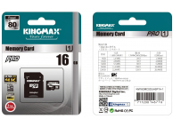 Memory Card MicroSDHC Kingmax with Adapter, 16Gb, Class 10 / UHS-1 U1 KM16GMCSDUHSP1A (EU Blister)