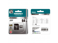 MicroSDHC Memory Card with Adapter Kingmax 64GB, Class 10/ UHS-1 U1 KM64GMCSDUHSP1A (EU Blister)