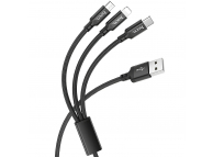 Hoco Data Cable 3 in 1 X14 Times Lightning / USB Type-C / MicroUSB, Black (EU Blister)