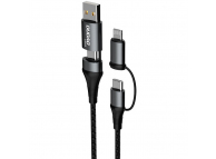 Dudao L20xs Data Cable USB Type-C / USB la USB Type-C / Lightning, 65W, 1 m, 4in1, Grey (EU Blister)