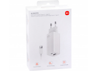 Wall Charger Xiaomi Mi GaN 65W, 1x USB / 1x Type-C with Type-C Cable White BHR5515GL (EU Blister)