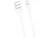 XO Design Cable, USB To MicroUSB NB200, 2M, 2.1A White (EU Blister)