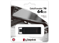 External Memory Kingston DT 70, 64Gb, USB-C, Black DT70/64GB (EU Blister)