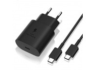 Wall Charger Samsung TA800NB, 25W, 1x Type-C with Type-C Cable Black (Bulk)