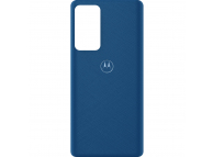 Battery Cover for Motorola Edge 20 Pro, Blue Vegan Leather