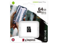 microSDXC Memory Card Kingston Canvas Select Plus, 64Gb, 10 / UHS-1 U1 SDCS2/64GBSP (EU Blister)