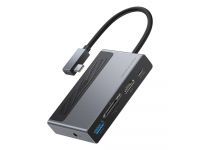 USB-C Hub Baseus, USB-A - USB-C - HDMI - SD - MicroSD - Jack 3.5mm, Grey CAHUB-DA0G 