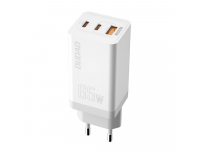 Fast Wall Charger Dudao GaN A7xs 65 W USB, 2x USB Typ C Quick Charge Power Delivery Gallium Nitride White