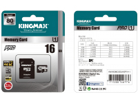 Memory Card MicroSDHC Kingmax with Adapter, 16Gb, Class 10 / UHS-1 U1 KM16GMCSDUHSP1A (EU Blister)