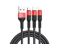 Hoco Data Cable 3 in 1 X26 Xpress Lightning / USB Type-C / MicroUSB, Black (EU Blister)