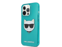TPU Cover Karl Lagerfeld Choupette Head for Apple iPhone 13 Pro Max Fluo Blue KLHCP13XCHTRB (EU Blister)