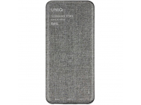 Powerbank UNIQ Fuele, 10000 mA, Standard Charge (5V) - Power Delivery - Quick Charge 3, 2 x USB - 1 x USB Type-C, Gray