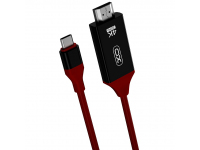 XO Design GB005 Audio and Video Cable HDMI to Type-C, 2 m, 4K, Red (EU Blister)
