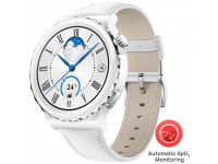 Smartwatch Huawei WATCH GT 3 Pro Frigga-B19V, Ceramic Case with White Leather Strap 55028825