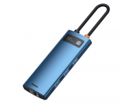 Baseus Metal Gleam 6in1 multifunctional USB Type C HUB - USB Type C Power Delivery 100W / HDMI 4K 30Hz / 3x USB 3.2 Gen 1 / RJ45 1Gbps, Blue WKWG000003 (EU Blister)