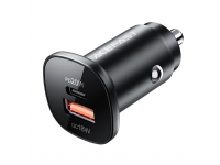 Acefast Auto Charger B1, Quick Charge, 38W, 1 X USB - 1 X USB Tip-C  Black (EU Blister)