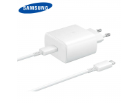 Wall Charger Samsung TA845, 45W, 1x Type-C with Type-C Cable White (Bulk)