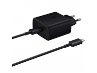 Wall Charger Samsung TA845, 45W, 1x Type-C with Type-C Cable Black (Bulk)