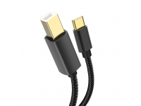 Printer Cable XO Design GB010B, USB Type C, 1.5m, Black (EU Blister)