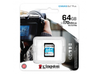 SDXC Memory Card Kingston Canvas Go Plus 64Gb, C10 UHS-I U3 V30, SDG3/64GB (EU Blister)