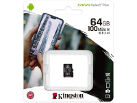 microSDXC Memory Card Kingston Canvas Select Plus, 64Gb, 10 / UHS-1 U1 SDCS2/64GBSP (EU Blister)