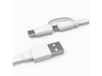 USB-A to microUSB / USB-C Cable Huawei AP55, 18W, 2A, 1.5m, White 04071417