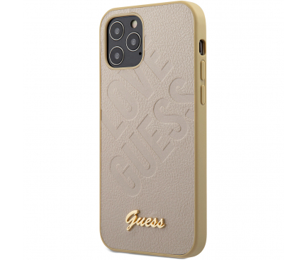 Leather Case Guess Iridescent Love for Apple iPhone 12 mini, Gold GUHCP12SPUILGLG